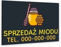 Tabliczka znak informacyjny 20x15 Antracyt SPRZEDAŻ MIODU Nierdzewna