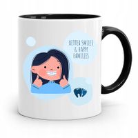 Kubek Czarny Prezent Dentysty Better Smiles Happy Z Nadrukiem Ze Zdjęciem