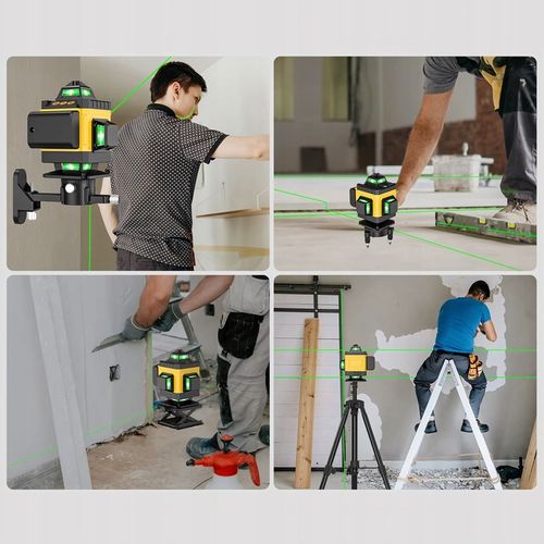 POZIOMNICA LASEROWA POZIOMICA 4D 16 LINII KRZYŻOWA 360 LASER ETUI na Arena.pl