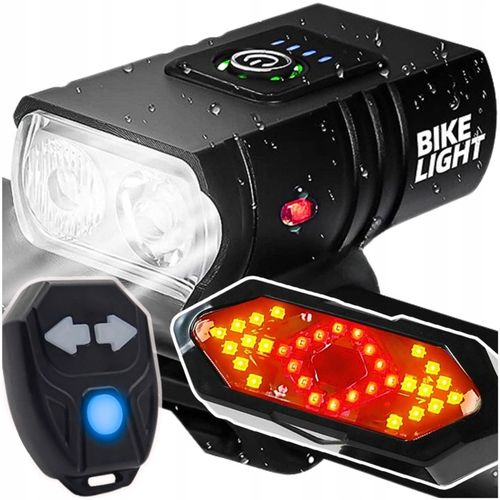 MOCNE LAMPKI ROWEROWE KIERUNKOWSKAZY OŚWIETLENIE PRZÓD TYŁ LED WODOODPORNE na Arena.pl