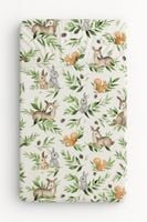 Prześcieradło bawełniane z gumką do łóżeczka 120x60 cm - woodland green