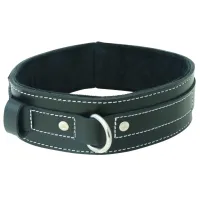 sportsheets edge lined leather collar - skorzana obroża z miękką podbitką