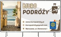 BANER REKLAMOWY 130x80cm różne wzory oczkowany BIURO PODRÓŻY