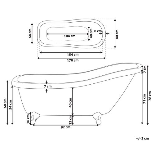 Wanna wolnostojąca biała CAYMAN na Arena.pl
