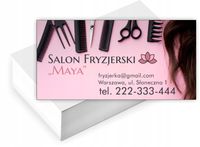Wizytówki firmowe reklamowe 200szt SALON FRYZJERSKI gotowe wzory