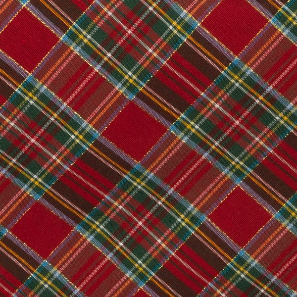 Bieżnik Świąteczny w czerwoną kratę Boże Narodzenie ze złotą nitką 200cm zdjęcie 2