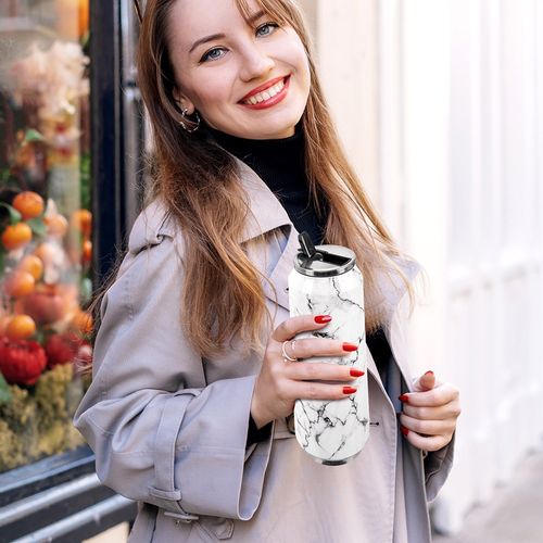 Kubek Termiczny Puszka Termos Bidon na Napoje Ciepłe Zimne Marmurkowy 0,7L na Arena.pl