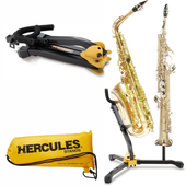 Statyw saksofon altowy lub tenorowy i sopranowy pokrowiec Hercules DS533BB