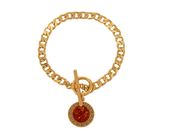 bransoletka z bursztynem otoczonym drogą grecką z kolekcji amber