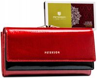 Portfel damski skórzany pojemny RFID portmonetka skóra naturalna PETERSON