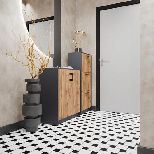 Komoda szafka 2D GRAFIT-WOTAN dwudrzwiowa regał antracyt ROB na Arena.pl