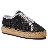 Love Moschino Espadryle damskie - Premium - rozmiar 40 - czarne materiałowe