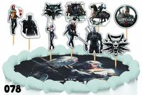 TOPPERY NA TORT OZDOBNE DEKORACJA ZESTAW - WIEDŹMIN WITCHER 10szt.