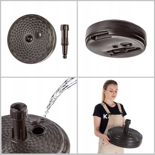 PODSTAWA PARASOLA STOJAK POD PARASOL OGRODOWY OKRĄGŁY 39cm OBCIĄŻNIK BRĄZ na Arena.pl