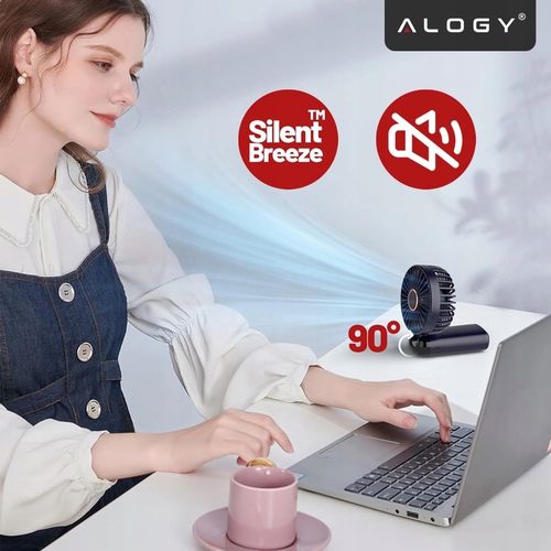 Wiatraczek Wentylator wiatrak stojący ręczny biurkowy cichy mocny USB-C na Arena.pl