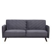 Sofa rozkładana welurowa szara SENJA