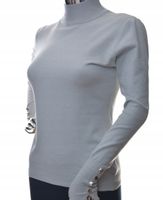 Klasyczny damski sweter półgolf gładki guziki uni