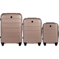 GAN01 GANNET, Zestaw 3 walizek ABS+ (L,M,S) Wings, CHAMPAGNE