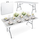 Stół cateringowy ogrodowy składany 180 cm Plonos biały