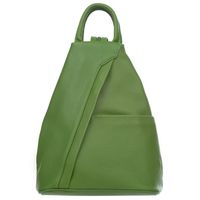 VERA PELLE plecak damski skórzany elegancki trójkątny V509 c.limonkowy