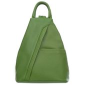 VERA PELLE plecak damski skórzany elegancki trójkątny V509 c.limonkowy