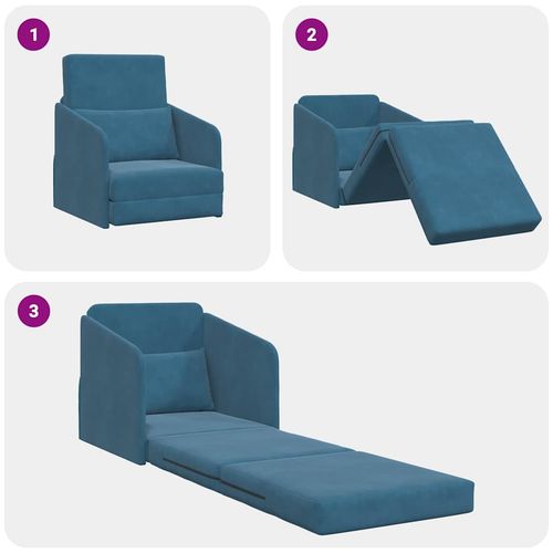 Sofa Bed Niebieski 65 x 80 x 83 cm Aksamit na Arena.pl