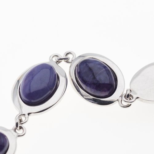 Bransoletka z owalnym czaroitem w srebrze rodowanym. na Arena.pl