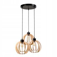 LAMPA WISZĄCA ZWIS żyrandol sufitowa KULA Drewno 3