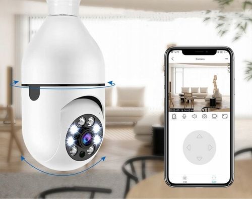 Kamera Obrotowa Panoramiczna 360 Zamiast Żarówki Nagrywanie Nocne Wi-FI IP na Arena.pl
