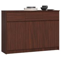 Komoda, 3 szuflady, 3 drzwi, ATLAS, 140x40x99 cm, wenge, mat | TYLETEGOTU