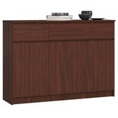 Komoda, 3 szuflady, 3 drzwi, ATLAS, 140x40x99 cm, wenge, mat | TYLETEGOTU