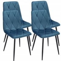 4 x krzesło tapicerowane pikowane welur nowoczesne