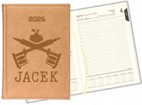 GRAWEROWANY KALENDARZ DZIENNY planer A5 2026 prezent dla tatuatora