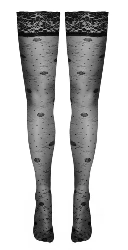 cottelli legwear pończochy z koronką i kwiatowym wzorem 20 den czarne na Arena.pl