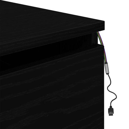 Ścienny stolik nocny z szufladą Czarny dąb 50 x 36 x 30 cm na Arena.pl