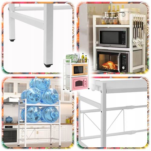 PÓŁKA NA MIKROFALÓWKĘ STOJAK REGAŁ KUCHENNY PRZYPRAWY REGULOWANA na Arena.pl