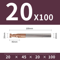 Frez 2-ostrzowy VHM do stali 55 HRC - TiSiN Rozmiar: Ø20x45x20Dx100L