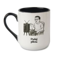 KUBEK "PODAJ PILOTA" Wzór - Elegant Coffee Czarny 330 ml