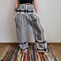 Spodnie Kuloty - Arafaty - Biało-Czarne | Indie