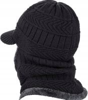 CZAPKA Z DASZKIEM UNIWERSALNA DWUWARSTWOWA GRUBA CIEPŁA KOMINIARKA ZIMOWA