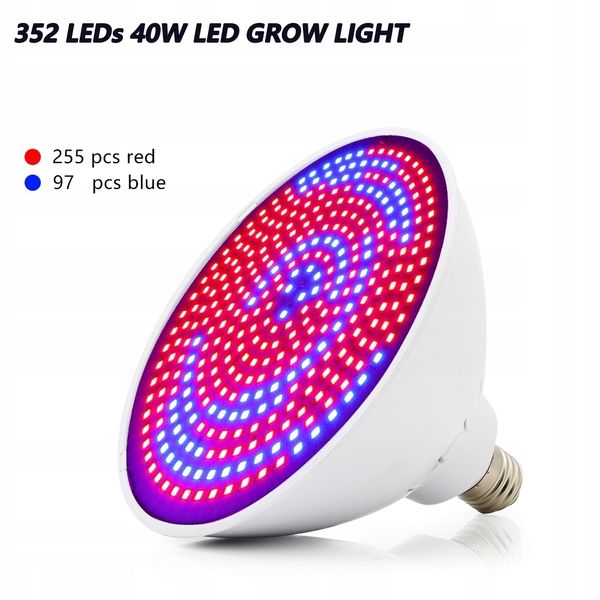 MOCNA ŻARÓWKA LED E27 GROW 352led DO UPRAWY ROŚLIN zdjęcie 1