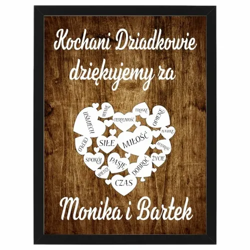 PODZIĘKOWANIE DLA DZIADKÓW PREZENT DLA BABCI DZIADKA RAMKA XXL 30X40 DUŻA na Arena.pl