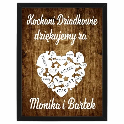 PODZIĘKOWANIE DLA DZIADKÓW PREZENT DLA BABCI DZIADKA RAMKA XXL 30X40 DUŻA zdjęcie 1