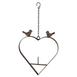 HI Karmnik dla ptaków, w kształcie serca, 23,5 cm, brązowy