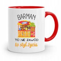 Kubek Czerwony Prezent Dla Barmana To Styl Życia Z Nadrukiem Ze Zdjęciem
