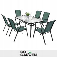 KRZESŁA OGRODOWE METALOWE NA TARAS BALKON FOTEL OGRÓD ZIELONE KOMPLET 6 SZT