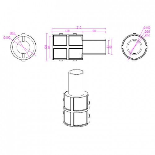 ADAPTER DO SŁUPA OŚWIETLENIOWEGO ALUMINIUM CZARNY 85-60MM na Arena.pl