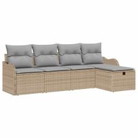 Zestaw Sof na Ogród 5 pcs beżowo-jasnoszary 231 x 117 x 85 cm