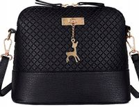 Torebka skórzana Damska na ramię listonoszka retro  T12_Czarny