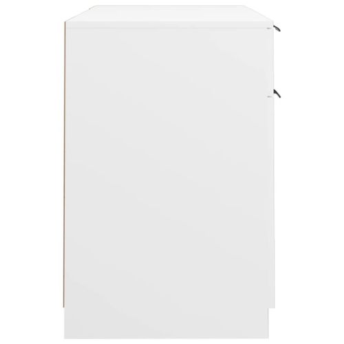 Emaga Biurko z szafką boczną, białe, materiał drewnopochodny na Arena.pl